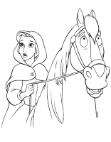 A coloring page of beauty and the beast